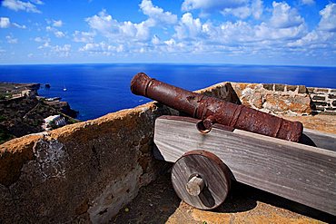 Cannon, Rocca della Falconiera, Ustica island, Sicily, Italy