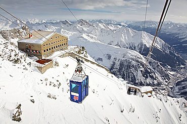 Rigugio Torino hut, Funivia dei Ghiacciai, Monte Bianco, Valle d'Aosta Italy, Europe