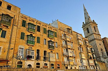 Typical architecture of the city, Valletta, Malta, Europe