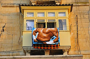 Typical balcony, Valletta, Malta, Europe