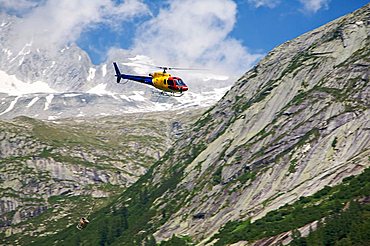 Helicopter work in Adamello-Brenta Natural Park, Fumo Valley, Val di Daone, Valli Giudicarie, Trentino Alto Adige, Italy, Europe