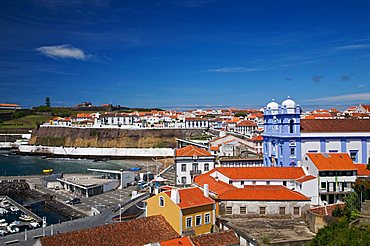 view of Angra do Heroismo, Terceira, Azores Island, Portugal, Europe