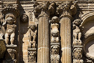 Baroque caryatids, church of San Domenico, Nard‚Äó, Salento, Apulia, Italy