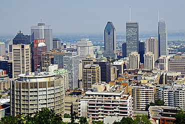 Cityscape from Mount Royal, Montreal, Quebec, Canada, North America