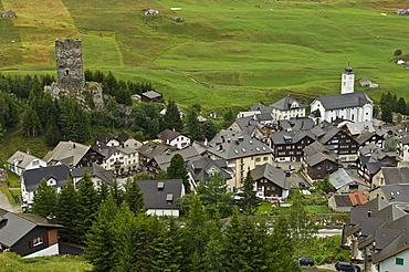 village view, hospental, switzerland