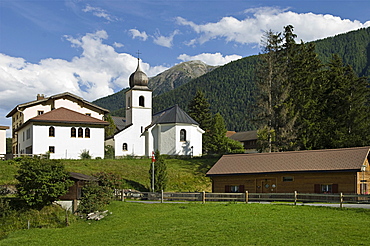 village partial view, zernez, switzerland