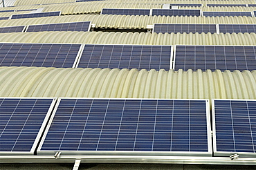 solar power system on factory roof, mapello, italy