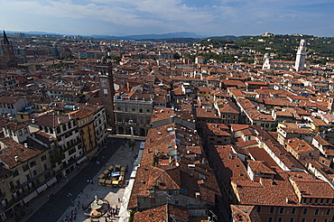 Piazza delle Erbe, Verona, Veneto, Italy.