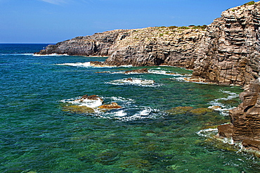 La Conca rocky inlet, Carloforte, St Pietro Island, Carbonia - Iglesias district, Sardinia, Italy, Europe