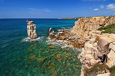 Le Colonne stacks, Carloforte, St Pietro Island, Carbonia - Iglesias district, Sardinia, Italy, Europe