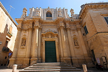 Favßade, Santa Teresa church, Lecce, Salentine Peninsula, Apulia, Italy