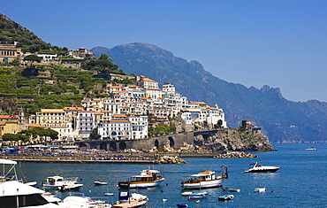 Amalfi harbour, Amalfi, Salerno, Campania, Italy, Europe