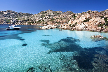 Tahiti beach, Cala Coticcio, Caprera Island, Arcipelago della Maddalena National Park, La Maddalena, Sardinia, Italy, Europe