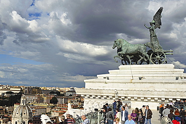 Rome. Italy. Europe. Quadriga on Vittoriano palace.