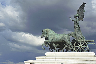 Rome. Italy. Europe. Quadriga on Vittoriano palace.