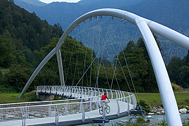 bridge over Sarca river at Tione of Trento, Giudicarie valley, Rendena valley, Trentino, Italy, Europe