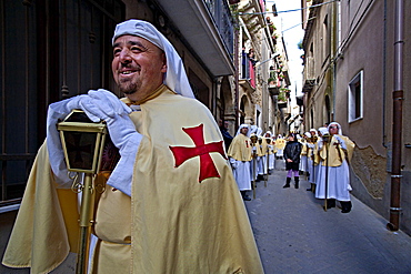 Easter religiour procession, Enna, Sicily, Italy, Europe