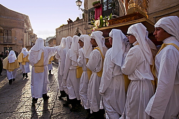 Easter religiour procession, Enna, Sicily, Italy, Europe
