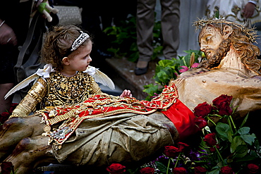 San Pier Niceto, village, Easter procession, Sicily, Italy, Europe