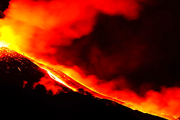 Eruption of Etna volcano, UNESCO, World Heritage Site, Sicily, Italy, Europe