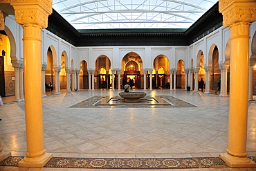 Internal yard of the Great Mosque Paris, France, Europe