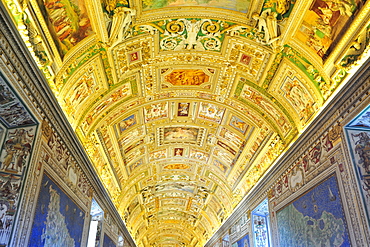 Geographic map gallery, Vatican museum, Rome, Italy, Europe