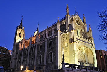 Church of San Jeronimo El Real by night, Madrid, Spain, Europe