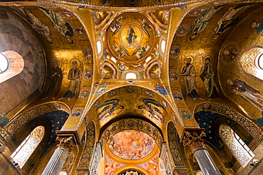 Chiesa Santa Maria dell'Ammiraglio church commonly called the Martorana, Palermo, Sicily, Italy, Europe