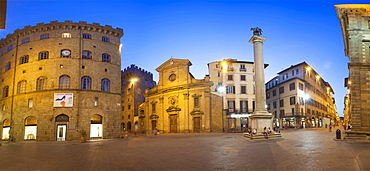 Santa Trinita square and church,via Tornabuoni street,Florence,Tuscany, Italy, Europe