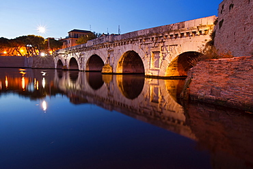 Tiberius Bridge, Marecchi river, Rimini, Emilia Romagna, Italy, Europe