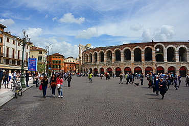 Piazza Bra square, Verona, Veneto, Italy, Europe