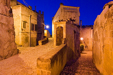 Foreshortening of Sasso Barisano, Matera, Basilicata, Italy