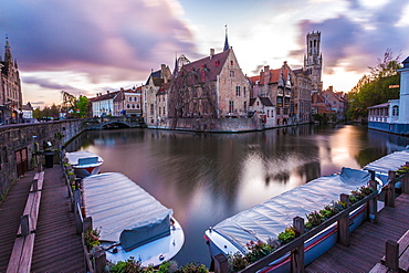 View from the Rozenhoedkaai, Bruges, Belgium, Europe