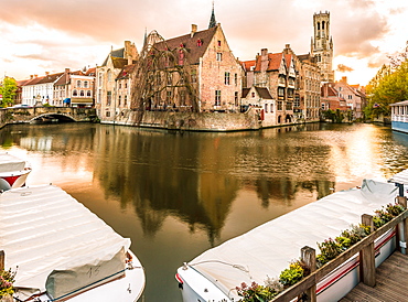 View from the Rozenhoedkaai, Bruges, Belgium, Europe