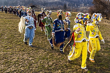 Coumba freida, alpine carnival, Gignod, Aosta valley, Italy, Europe