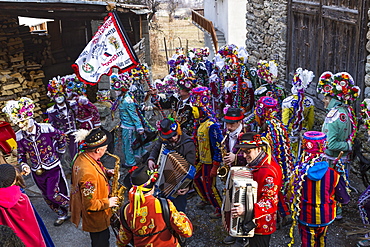 Coumba freida, alpine carnival, Gignod, Aosta valley, Italy, Europe