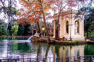 The 18th century Temple of Aesculapius, Villa Borghese gardens, Rome, Lazio, Italy, Europe