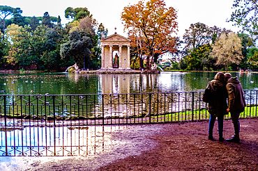 The 18th century Temple of Aesculapius, Villa Borghese gardens, Rome, Lazio, Italy, Europe