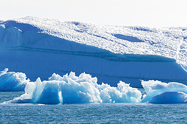 Icebergs drifting in the fjords of southern greenland. America, North America, Greenland, Denmark