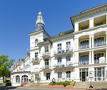 German resort architecture (Baederarchitektur) in the seaside resort Heringsdorf on the island of Usedom.  Europe,Germany, Mecklenburg-Western Pomerania, Usedom, June