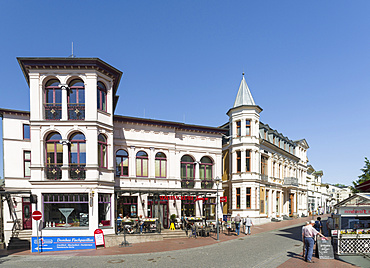 German resort architecture (Baederarchitektur) in the seaside resort Heringsdorf on the island of Usedom.  Europe,Germany, Mecklenburg-Western Pomerania, Usedom, June