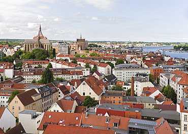 The hanseatic city of Rostock at the coast of the german baltic sea.  Europe,Germany, Mecklenburg-Western Pomerania, June