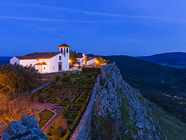 The church Santa Maria. Marvao a famous medieval mountain village and tourist attraction in the Alentejo.  Europe, Southern Europe, Portugal, Alentejo