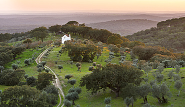 Landscape near village Evoramonte in the  Alentejo.  Europe, Southern Europe, Portugal, Alentejo