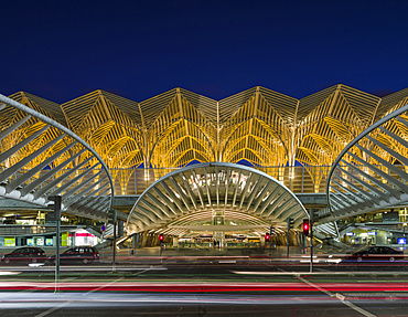 Train Station Oriente near the expo 98 area, a masterpiece by architect Santiago Calatrava and one of the symbols of the city.   Lisbon (Lisboa) the capital of Portugal. Europe, Southern Europe, Portugal