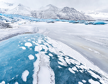 Glacier Skaftafelljoekull in the  Vatnajoekull NP during winter. europe, northern europe, iceland,  February