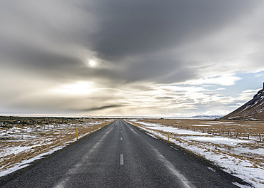 Ring road near Skeitherarsandur during winter. europe, northern europe, iceland,  February