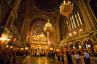 Timisoara in the Banat of Romania, the orthodox cathedral. Indoors with iconostasis, Europe, Eastern Europe, Romania