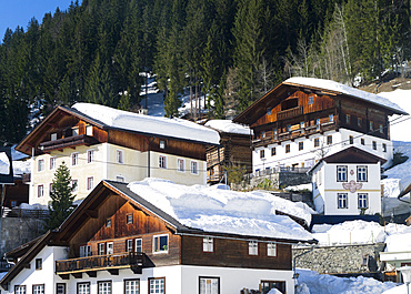 Valley Lesachtal during Winter, Maria Luggau, a place of pilgrimage and small village in Lesachtal. Europe, Central Europe, Austria, March