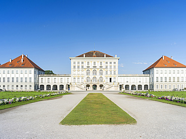 Nymphenburg Palace and Park in Munich. Eastern facade during morning, Munich, Europe, Central Europe, Germany, Bavaria